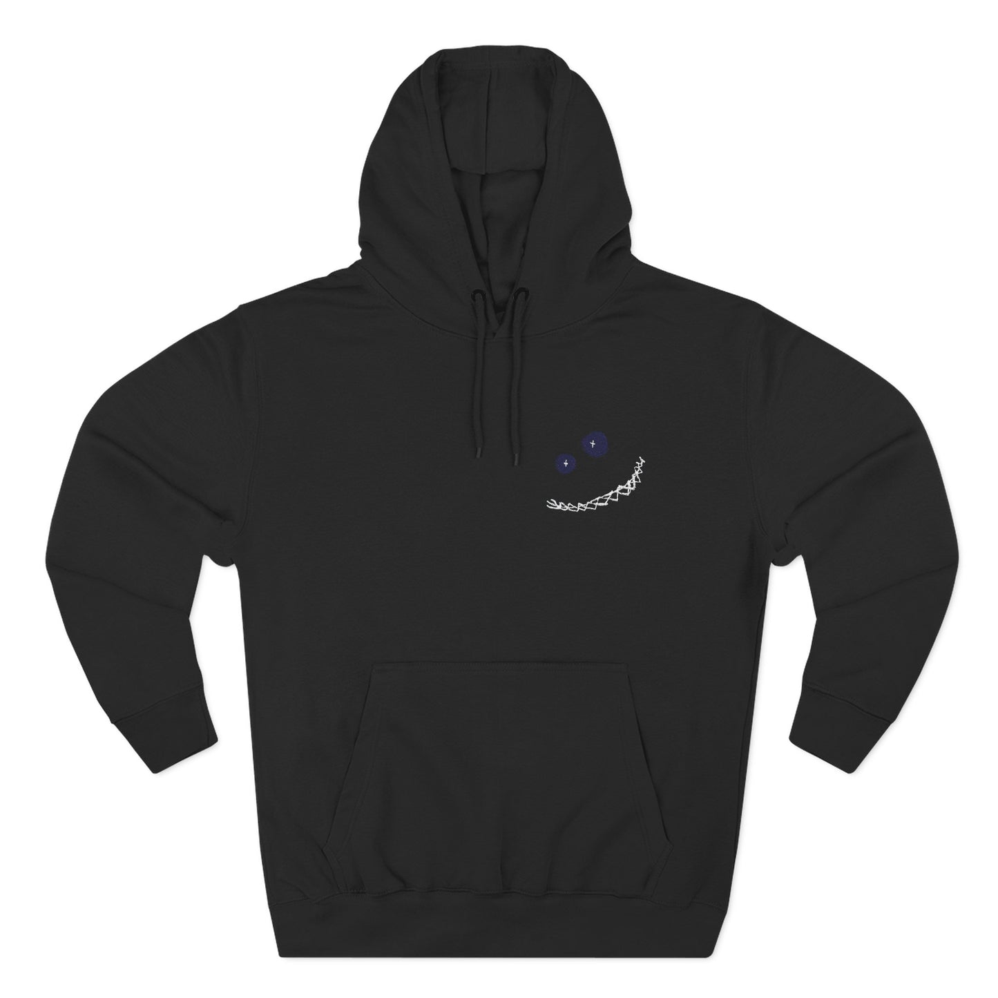 Wally Smiley Face Embroidered Fleece Hoodie