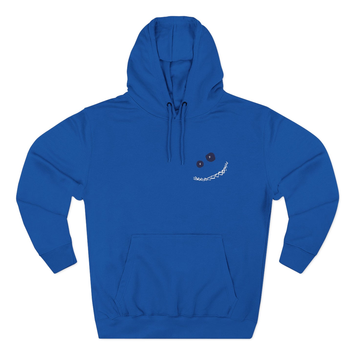 Wally Smiley Face Embroidered Fleece Hoodie