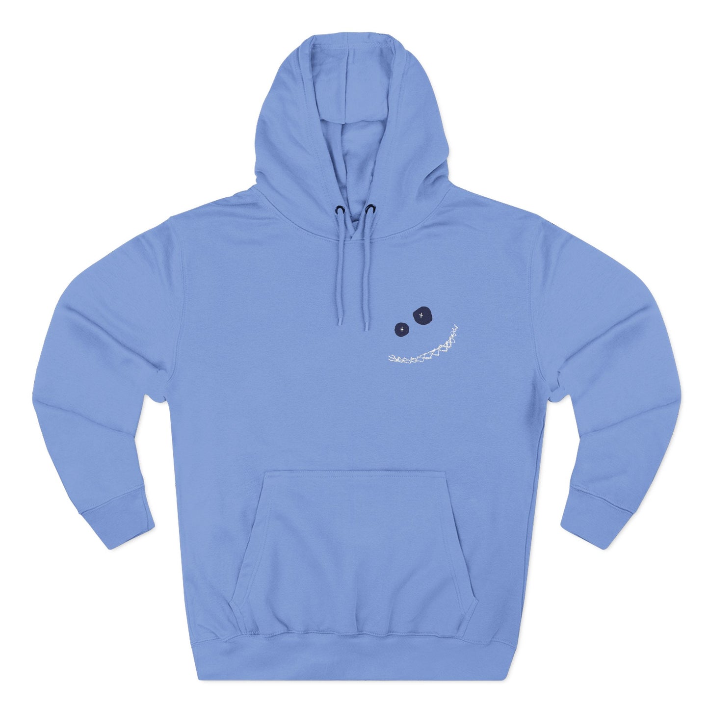 Wally Smiley Face Embroidered Fleece Hoodie