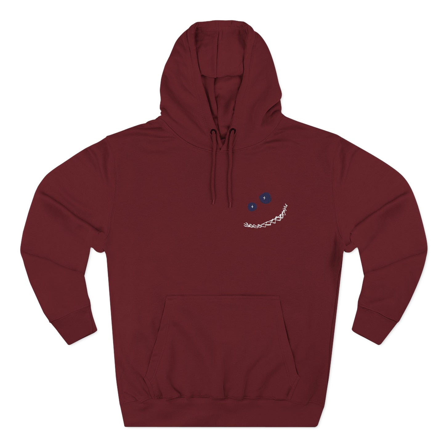 Wally Smiley Face Embroidered Fleece Hoodie