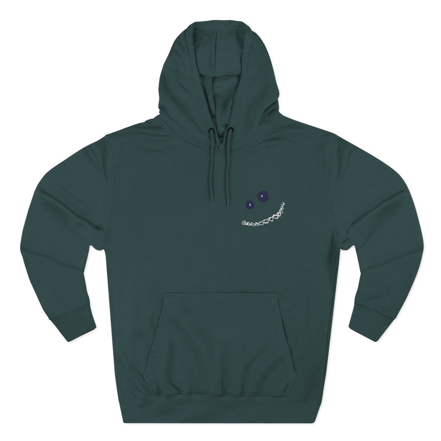 Wally Smiley Face Embroidered Fleece Hoodie